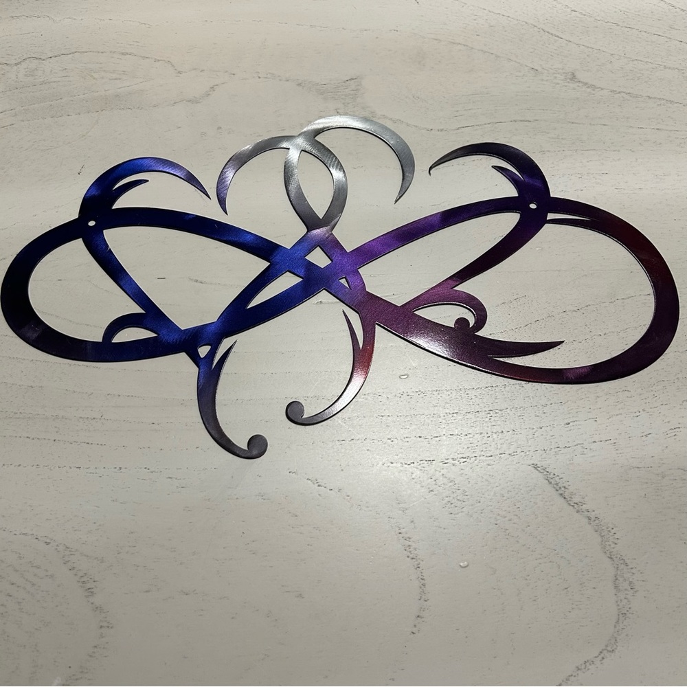 Blue and Purple Metal Heart Wall Decor